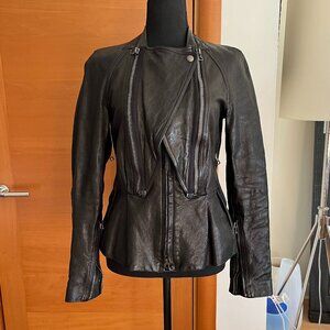 3.1 Phillip Lim Black Leather Peplum Moto Jacket NWOT, Size 6